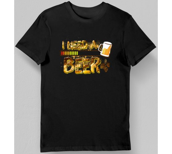 Koszulka need a beer czarna