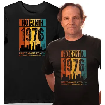 Koszulka na 50 urodziny Rocznik 1976 limitowana edycja czarna