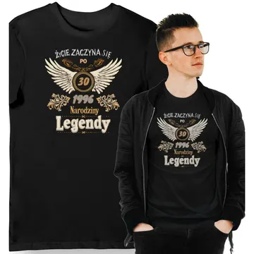 Koszulka 30 urodziny życie zaczyna się po 30, 1996 narodziny legendy czarna