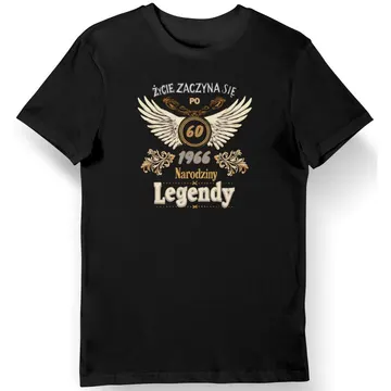 Koszulka męska na 60 urodziny 1966 narodziny legendy czarna