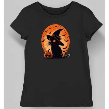 Koszulka damska z motywem Halloween czarna
