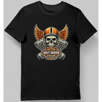 Koszulka męska Harley Davidson Motor Cycles czarna