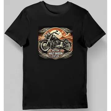 Koszulka męska z motorem Harley-Davidson czarna