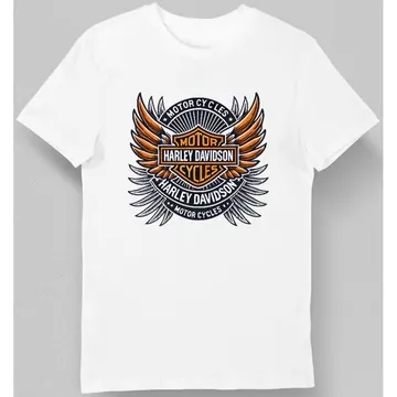 Koszulka męska Harley Davidson skrzydła biała