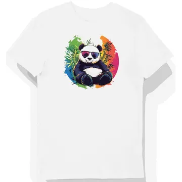 Koszulka męska biała z groovy pandą