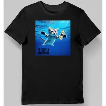Koszulka kot nirvana basen czarna