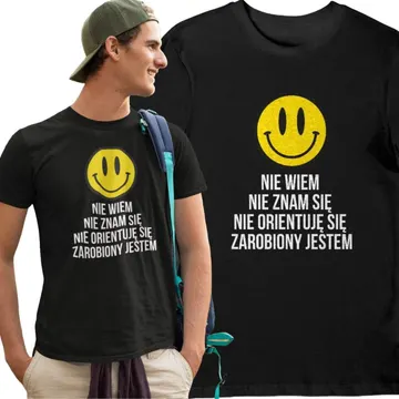 Koszulka Nie wiem Nie znam się Zarobiony jestem czarna