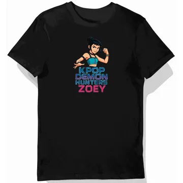 Koszulka dziecięca czarna, postać, kpop demon hunters zoey