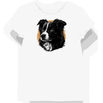 Koszulka damska biała z motywem śmiałego border collie