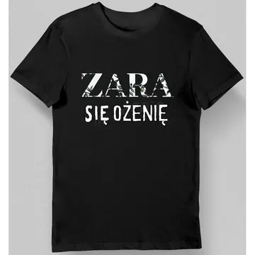 Koszula męska na kawalerski zara się ożenię czarna