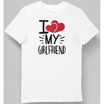 Koszulka męska I love my girlfriend biała