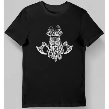 Koszulka z vikingiem czarna