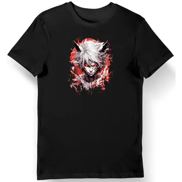 Koszulka męska anime z demonem czarna
