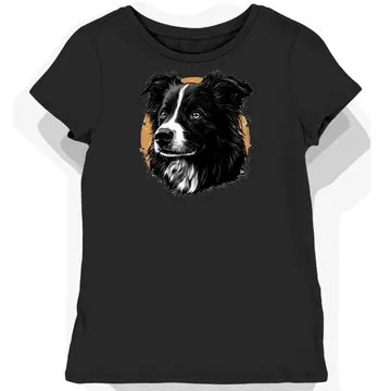 Koszulka damska czarna z motywem czarnego border collie