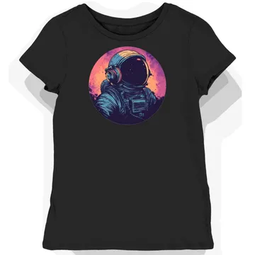 Koszulka damska czarna z motywem astronauty dla marzycieli