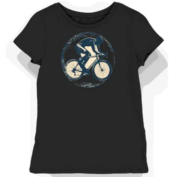 Koszulka damska czarna z motywem vintage roweru