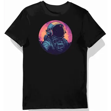 Koszulka męska czarna z motywem muzykalnego astronauty (2)