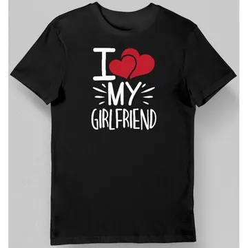 Koszulka męska I love my girlfriend czarna