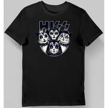 Koszulka męska hiss kiss koty czarna
