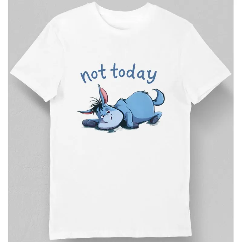 Koszulka męska z napisem not today biała