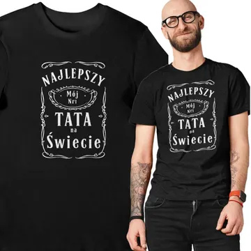 Koszulka męska najlepszy tata na świecie czarna