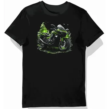 Koszulka męska czarna z Motywem Motocyklowym Kawasaki Voyager