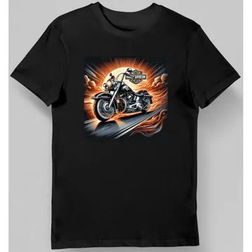 Koszulka męska z motocyklem Harley-Davidson czarna