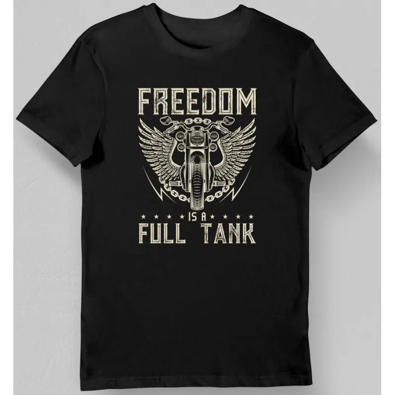 Koszulka dla motocyklisty freedom is full tank czarna