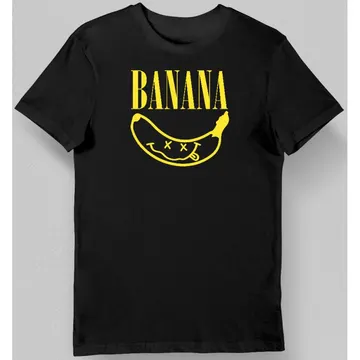 Koszulka meska banana nirvana uśmiech czarna