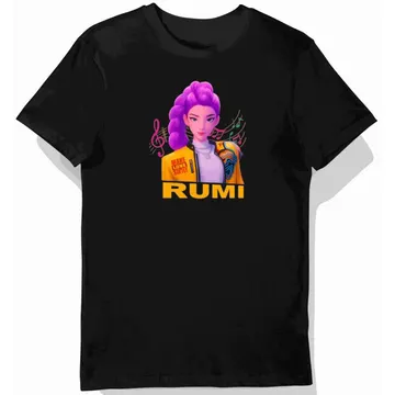 Koszulka dziecięca czarna – K-Pop Hunter – Rumi – rumi, fioletowe