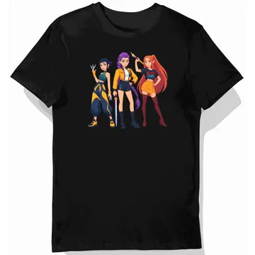 Koszulka dziecięca czarna, acdc, postacie anime