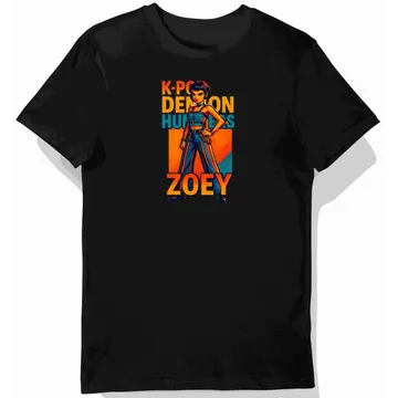 Koszulka dziecięca czarna z motywem k-pop demon hunters zoey — K-Pop