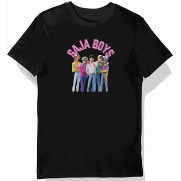 Koszulka dziecięca czarna, saja boys, postacie anime