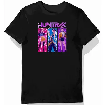 Koszulka dziecięca czarna Galaxy Kids: huntrx, postacie anime