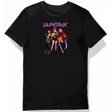 Koszulka dziecięca czarna – Street Anime – huntrix, trzy postacie