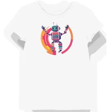 Koszulka damska biała z motywem retro robota