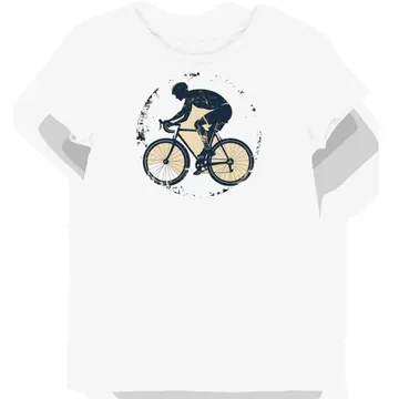 Koszulka damska biała z grafiką rowerzysty vintage