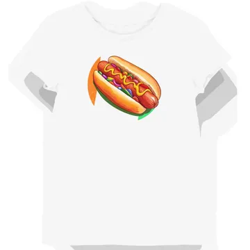 Koszulka damska biała z nadrukiem hot doga w stylu groovy