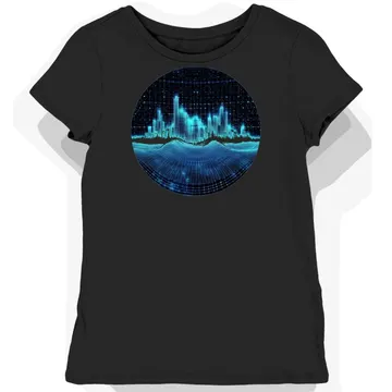 Koszulka damska czarna z motywem cyberpunku neonowego dla fanów futurystycznych miast