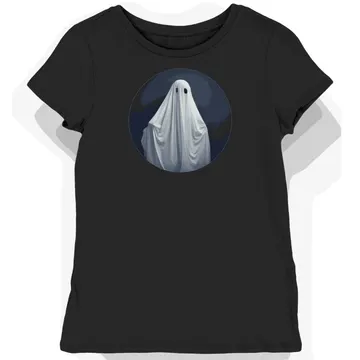 Koszulka damska czarna z motywem nawiedzonego domu dla fanów horrorów halloween