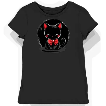 Koszulka damska czarna z motywem Hello Kitty i kokardy