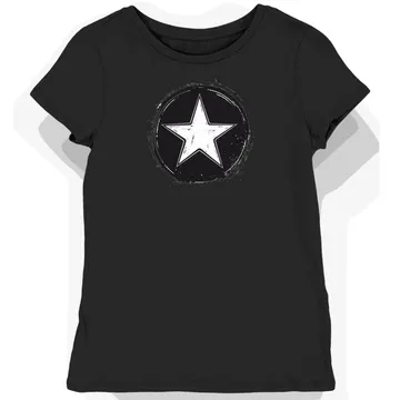 Koszulka damska czarna z motywem JPop i logo