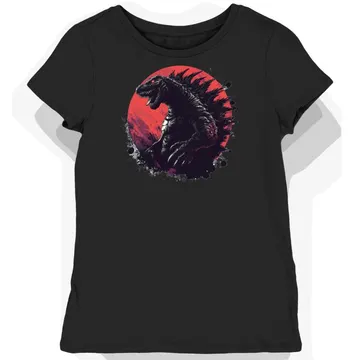 Koszulka damska czarna z motywem Kaiju Godzilla 9331