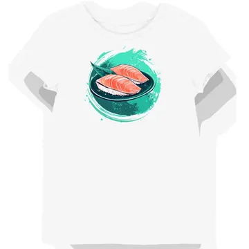 Koszulka damska biała z motywem sushi sashimi