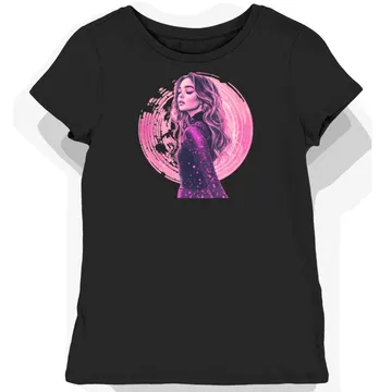Koszulka damska czarna z nadrukiem artystycznym Sabrina Carpenter