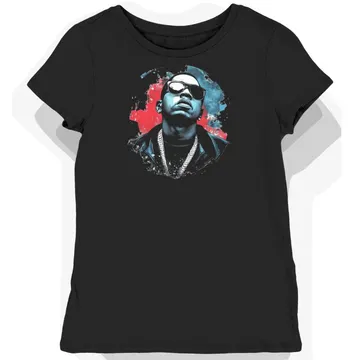 Koszulka damska czarna z motywem hiphopowym Jay-Z