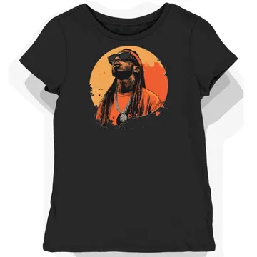 Koszulka damska czarna z motywem Lil Wayne i muzyki