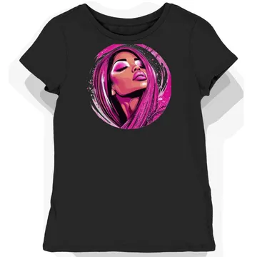 Koszulka damska czarna z nadrukiem Nicki Minaj