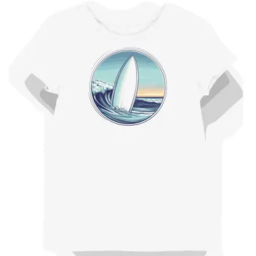 Koszulka damska biała z grafiką surfingu i desek