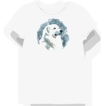 Koszulka damska biała z motywem psa Great Pyrenees